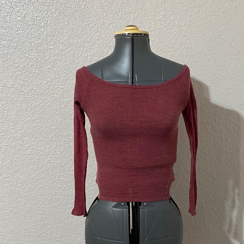 Urban Outfitters Burgundy Long Sleeve Top